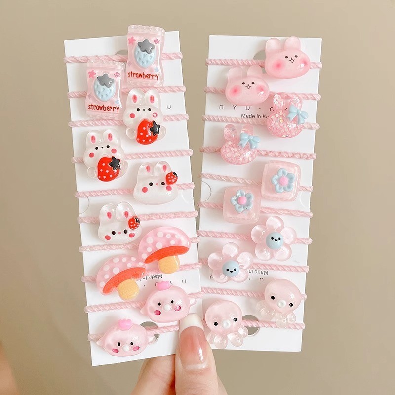 宝宝拇指发圈糖果色发饰高弹力头绳森系爱心发绳韩系百搭皮筋甜美|undefined