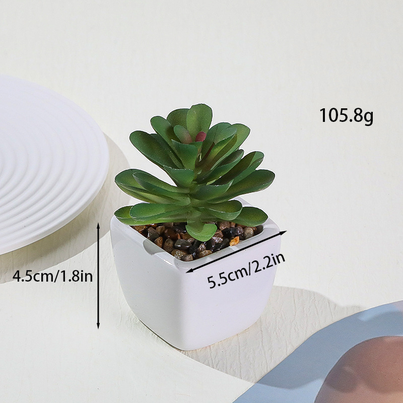 Simulación transfronteriza de porcelana floc de macetas pequeñas macetas verdes de mesa decoración ornamentos artesanías bonsai spot directo