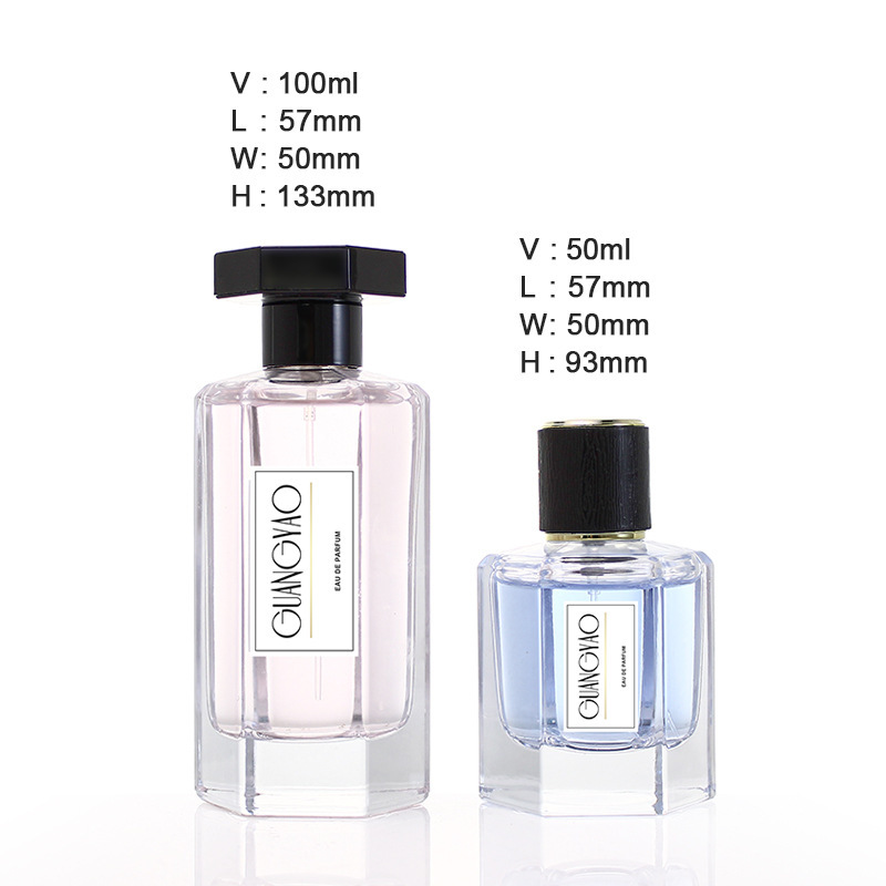 メーカー直販香水瓶50ml 100ml六角形透明ガラス香水分注瓶化粧品瓶|undefined