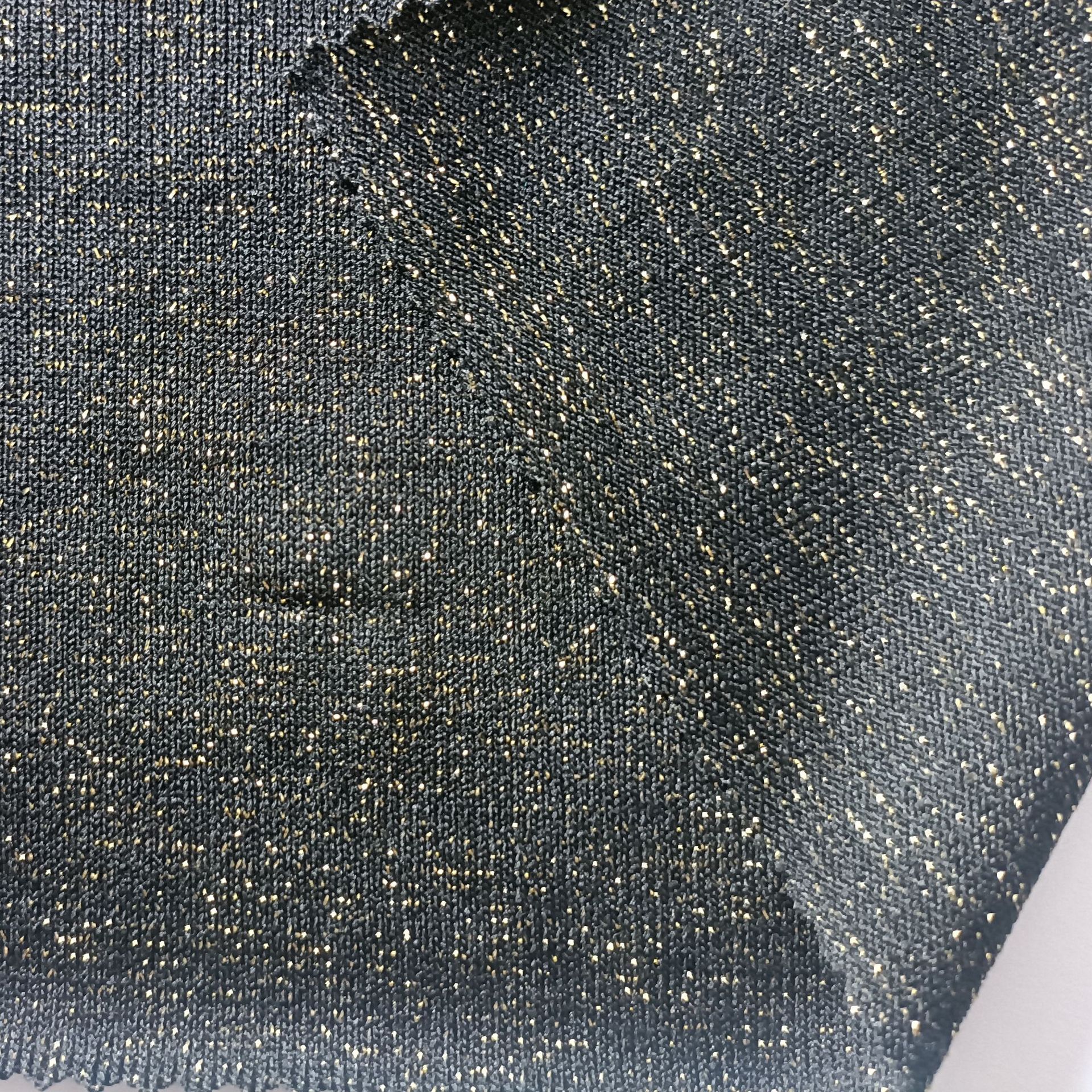 粗针金丝银丝针织布  轻薄新款针织金银丝    锦涤纶亮丝面料