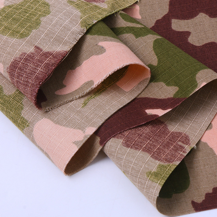 Tejido de poliéster de alta calidad T / C 65 / 35 impresa tela uniforme de camuflaje