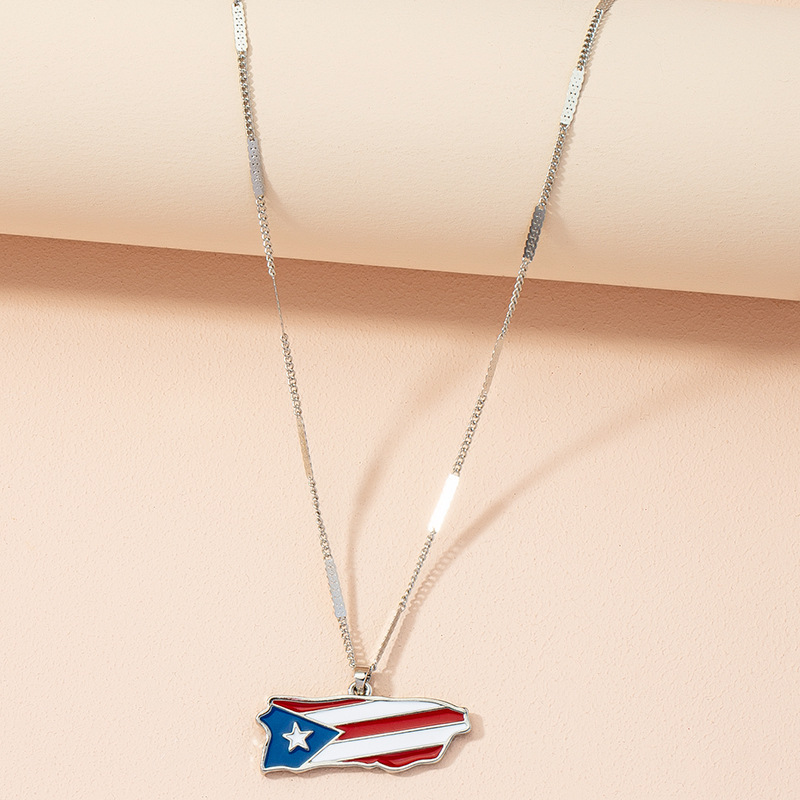 Korea retro fashion flag pendant necklace wholesale nihaojewelry