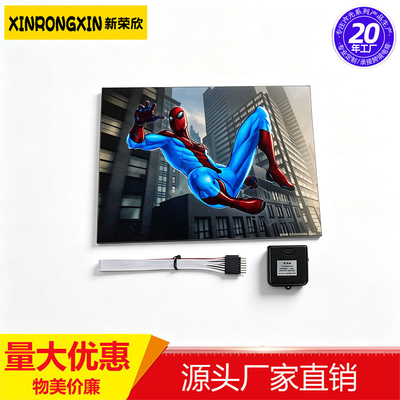 Cross-border Spider-Man LED light-up car sticker for trucks and cars, front and rear windshield light, movie character car sticker