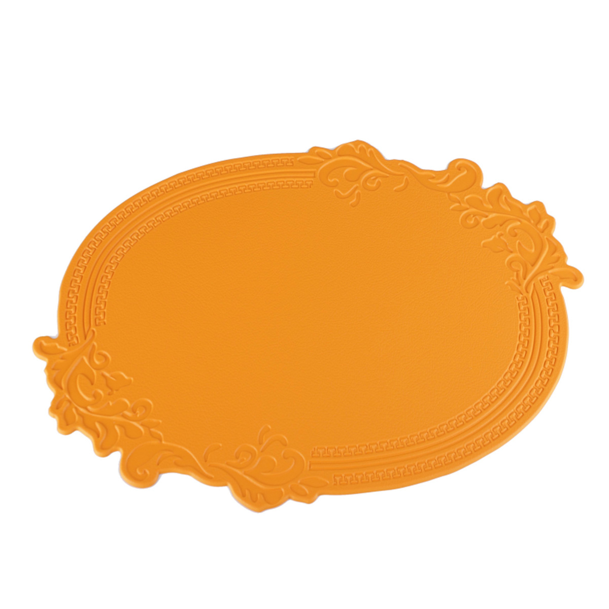 Oval en relieve de cuero placemat vintage corte en relieve PVC placemat antideslizante aislamiento occidental mantel estera impermeable estera