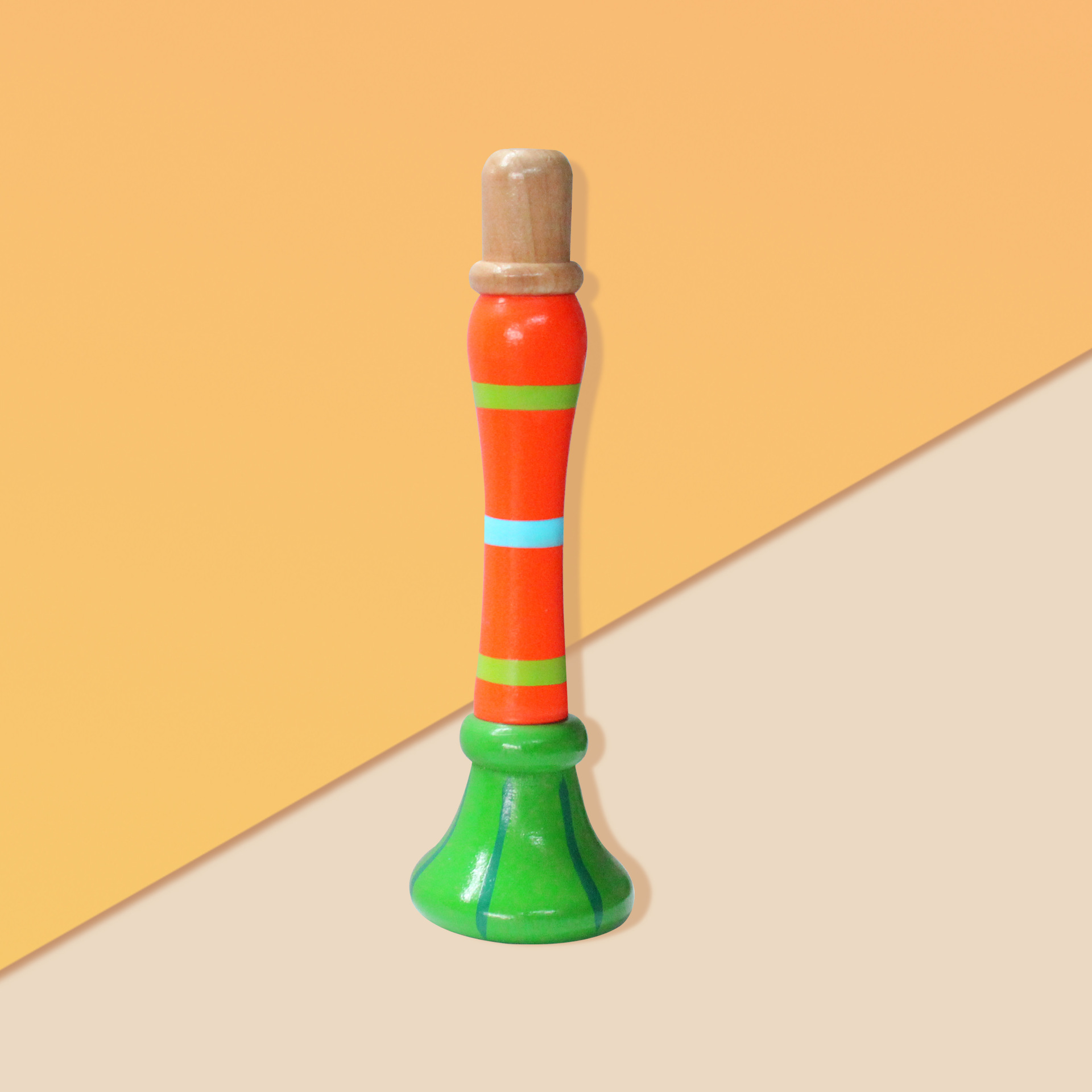 Fábrica directa de los niños tocando instrumento musical trompeta de madera infantil niños educación temprana instrumento musical juguete material didáctico al por mayor