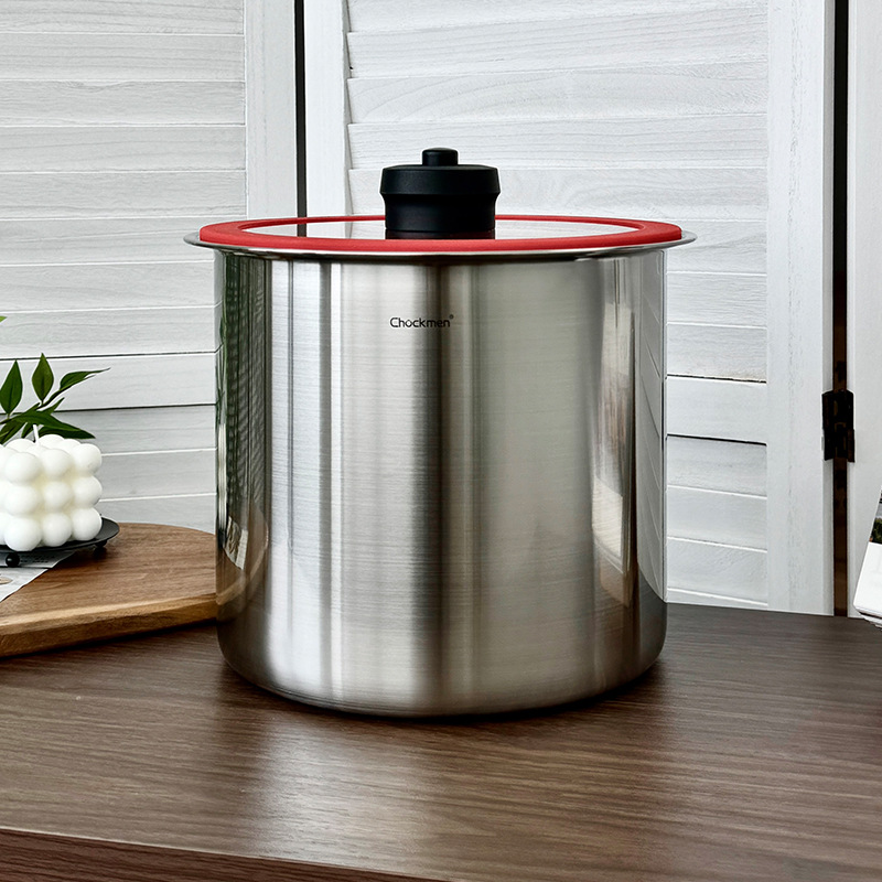 Chockmen Zhuo Deming 18 / 10 tanque de almacenamiento sellado multipropósito de acero inoxidable a prueba de humedad a prueba de insectos barril de arroz de 20 kg