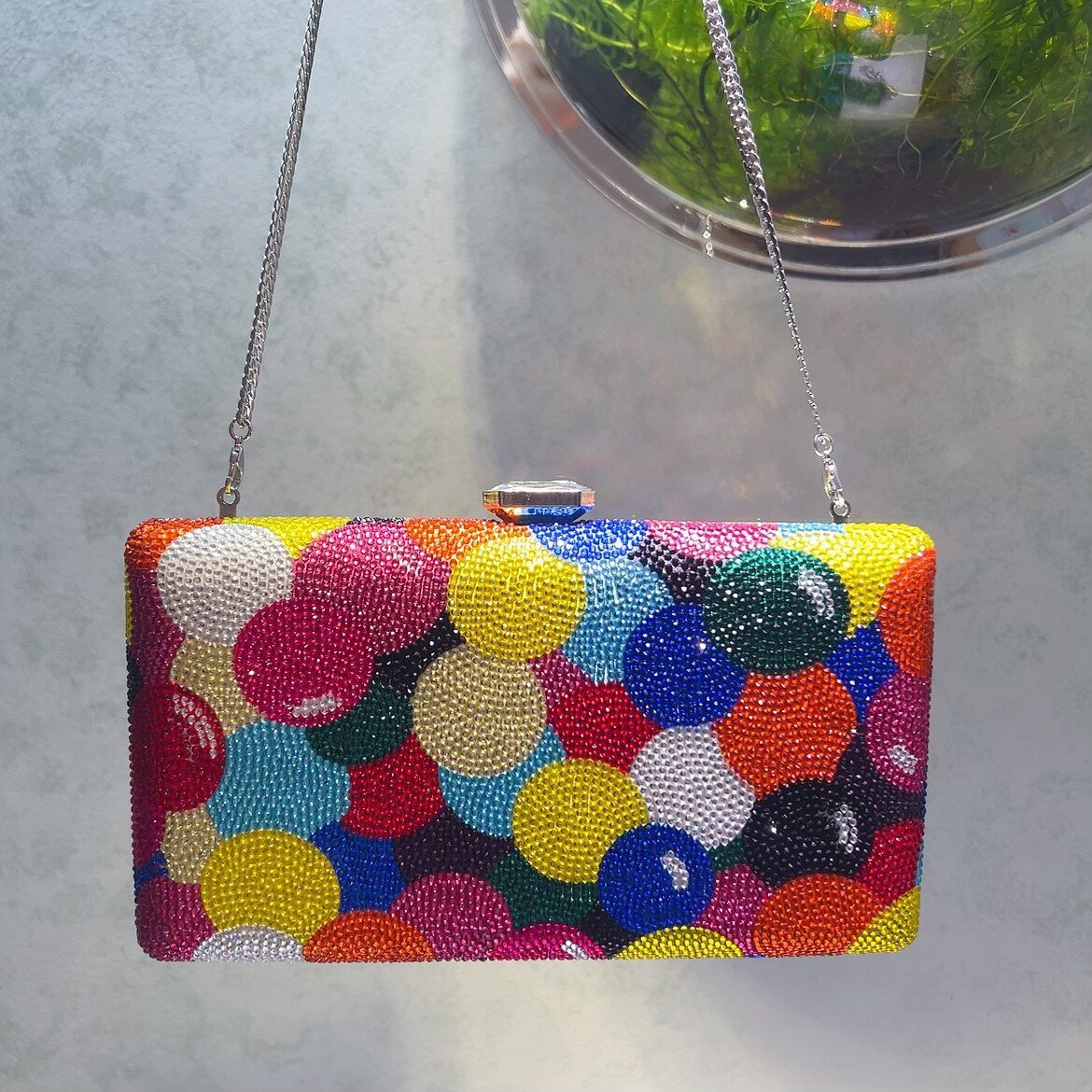 Túi clutch nữ đính đá dạ hội hình bong bóng cầu vồng — Bong bóng cầu vồng, Tùy chỉnh màu sắc khác/300 đơn hàng tối thiểu chi tiết 3