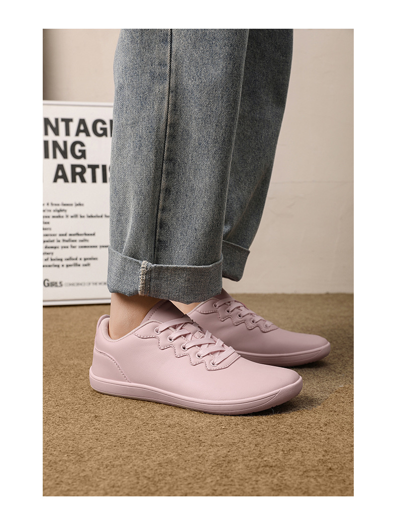 Unisex Barefoot Shoes Wide Toe Lightweight Soft Leather Trainers_voghion.com