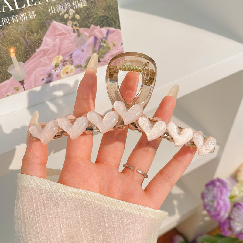 Elegante pinza de perlas de temperamento pinza de tiburón mediana pinza para el cabello mujer 2025 nuevo sombrero de clip de cabeza de sentido avanzado