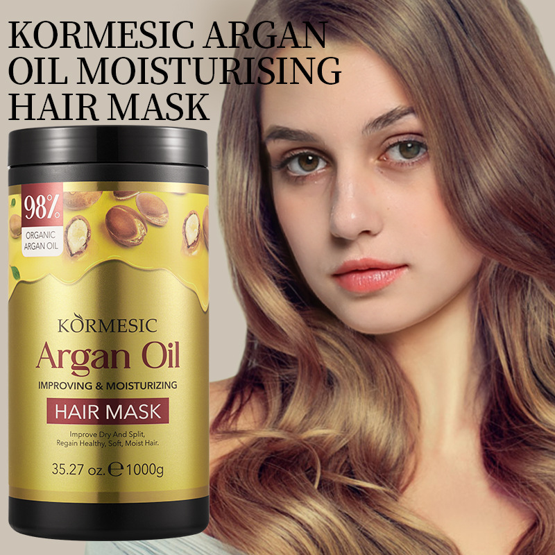 Mascarilla capilar de aceite de argán KORMESIC con empaque en inglés completo, cuidado del cabello, fabricante de comercio exterior transfronterizo, venta al por mayor.
