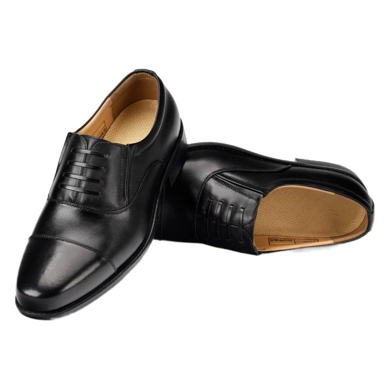 Оптовая профессиональная кожаная обувь с тремя суставами, мужское Деловое платье, официальная кожаная обувь, черная кожаная обувь для гражданских служащих с волосами