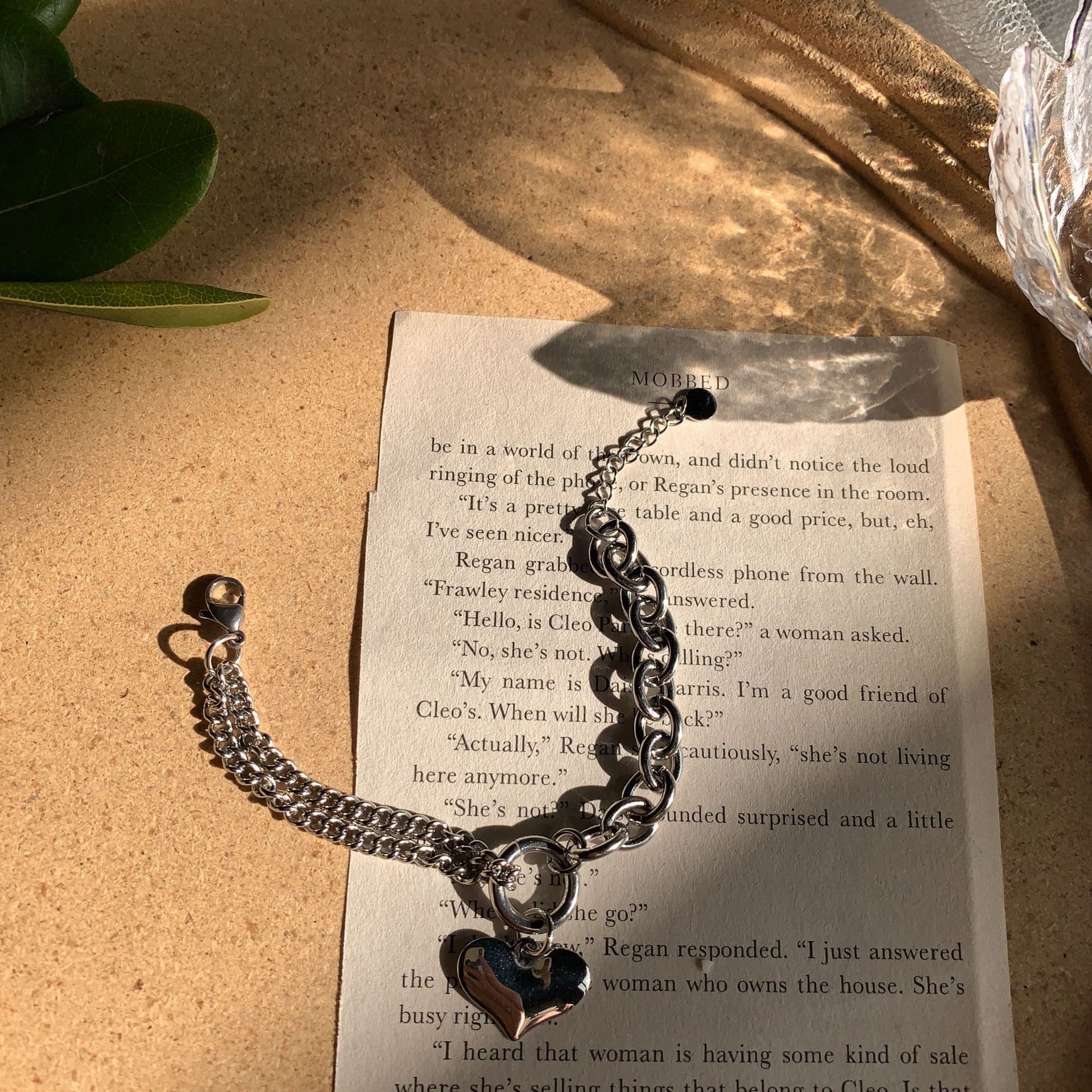 Simple Style Heart Shape Titanium Steel Plating Bracelets Necklace 1 Piece