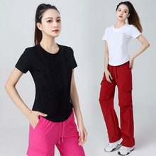 湘慧2024夏季新款广场舞运动套装鬼步舞休闲服印花字母衣服成人女