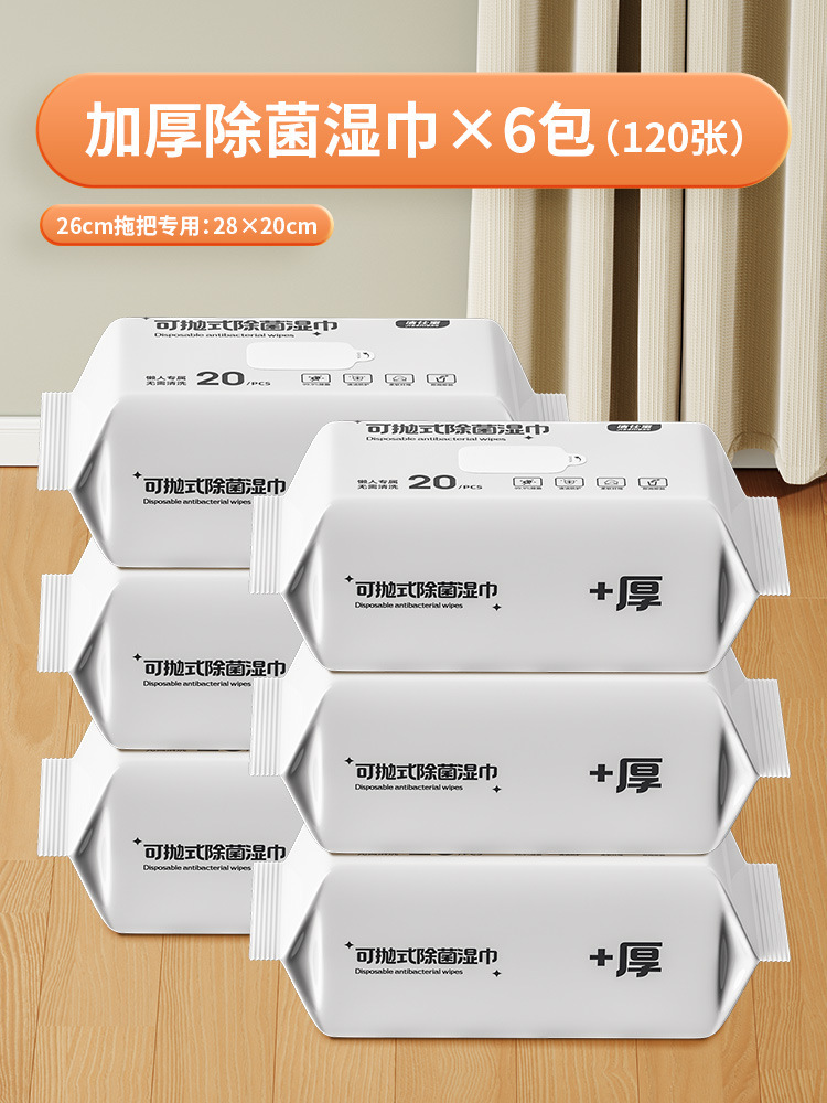 [걸레 없음] 26CM 두꺼운 살균 물티슈 * 6팩 / 120매
