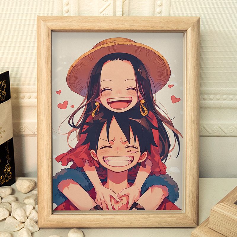 One Piece Luffy and Empress Hancock Creative Photo Frame Desk Computer Desk Office Desk Collection Decorative Ornaments