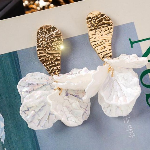 Örhängen med blomblad i 925 silver för kvinnor_voghion.com