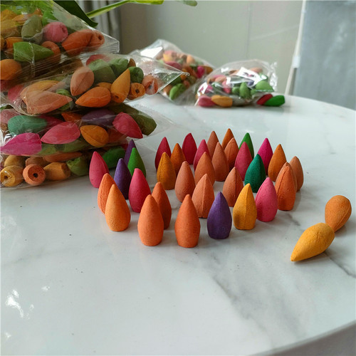 Bulk 60-particle pack reverse-flow sandalwood floral fragrance incense burner with deodorizing and odor-removing features, factory direct supply