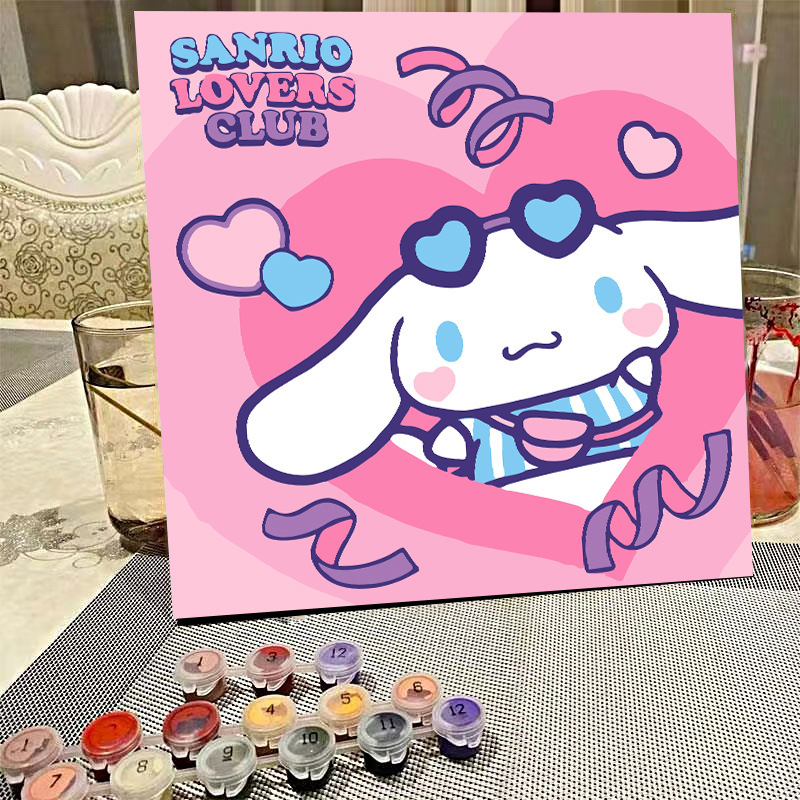 デジタル油絵diyの塗り絵の子供は漫画のアニメを埋めて色を塗ります。|undefined
