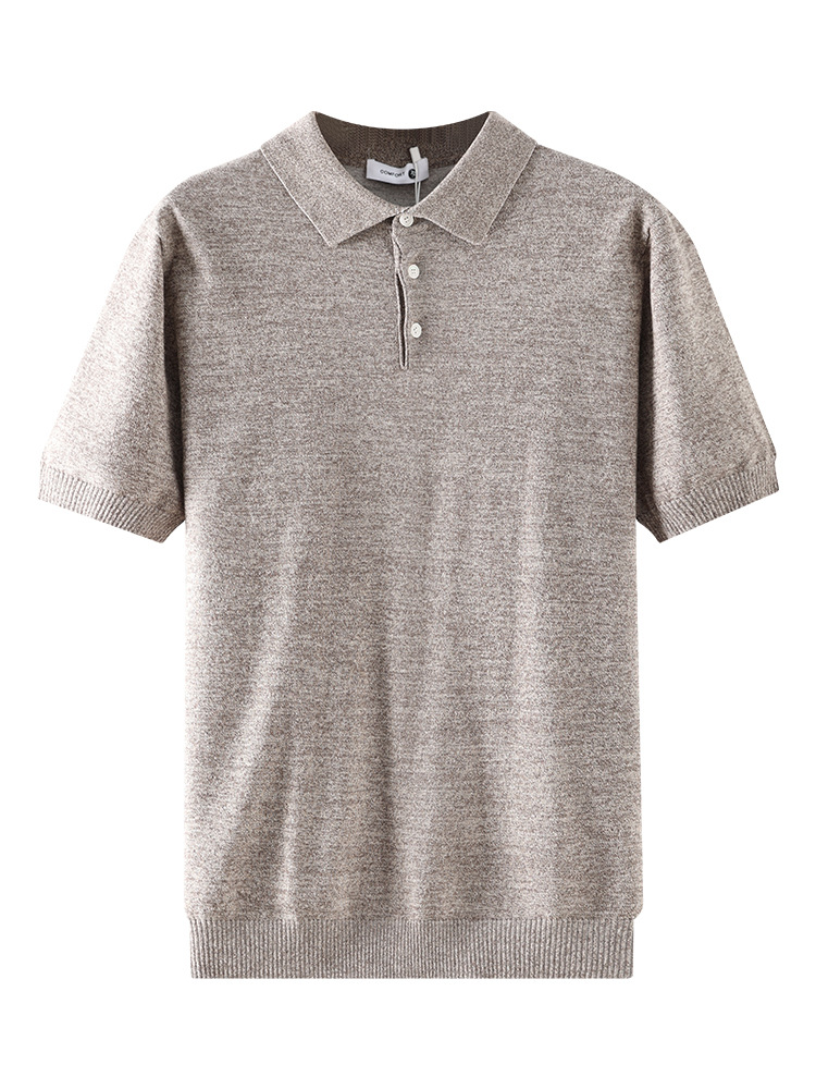 Europa y América transfronterizos algodón jersey polo hombre alto sentido de negocios casual lujo ligero revestimiento polo camisa de manga corta