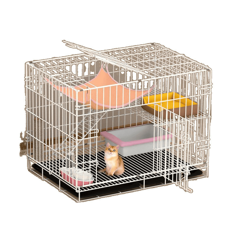 猫ケージ、トイレ付き家庭用猫ヴィラ、一体型小型2階建て猫ハウス、猫ハウス、猫の巣、広いフリースペース|undefined