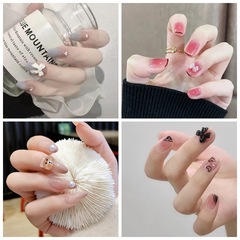 Collection of wearable nails, finished manicure, fake nail patches, daily bridal nails, elegant and elegant, white factory one-piece drop shipping
