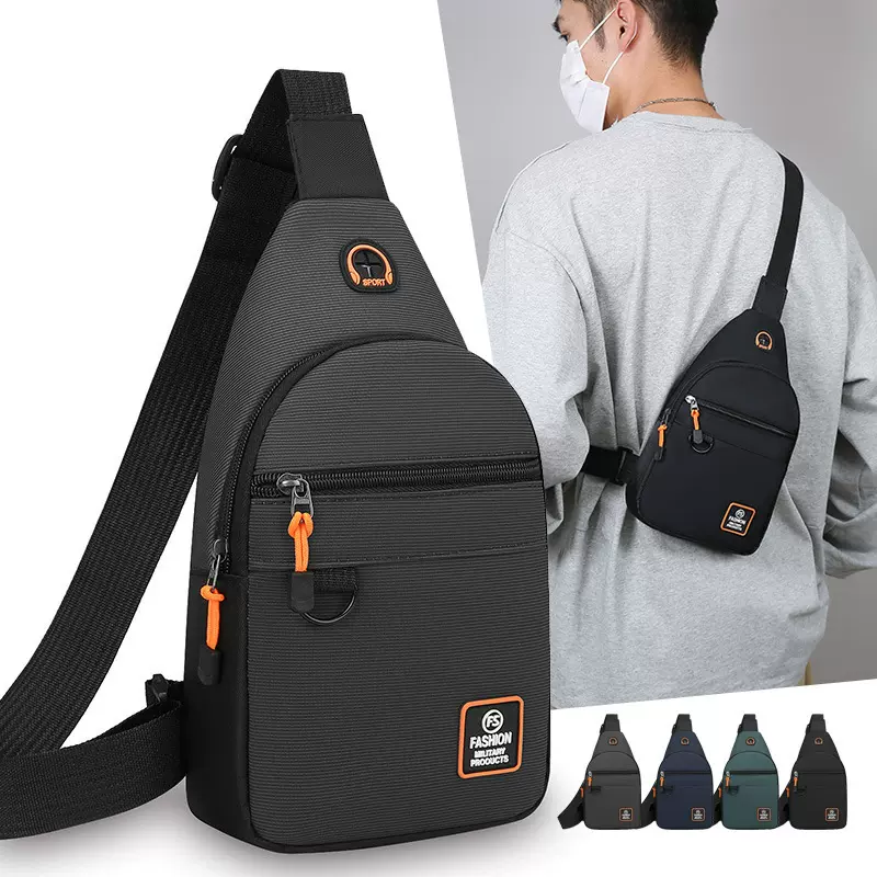 防泼水多功能斜挎包跨境新款简约旅行单肩包日常通勤商务男士胸包