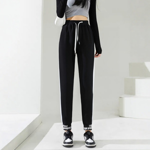 120-350斤大码女装2025冬季新款胖mm加绒休闲宽松显瘦束脚裤,女装休闲裤,变形策服饰