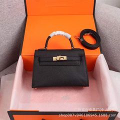 ロゴ入り実物 新品 手のひら模様 シングルショルダー クロスボディ 牛革 ケリー 二代目 シルバー バックル ゴールド バックル ポータブル ミニ レディース
