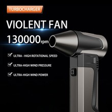 跨境新款电动暴力涡轮风扇迷你车载户外充电式手持高速除尘吹风机