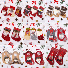 聖誕節麻布聖誕襪 卡通可愛圖案小號聖誕襪老人雪人麋鹿小熊款式