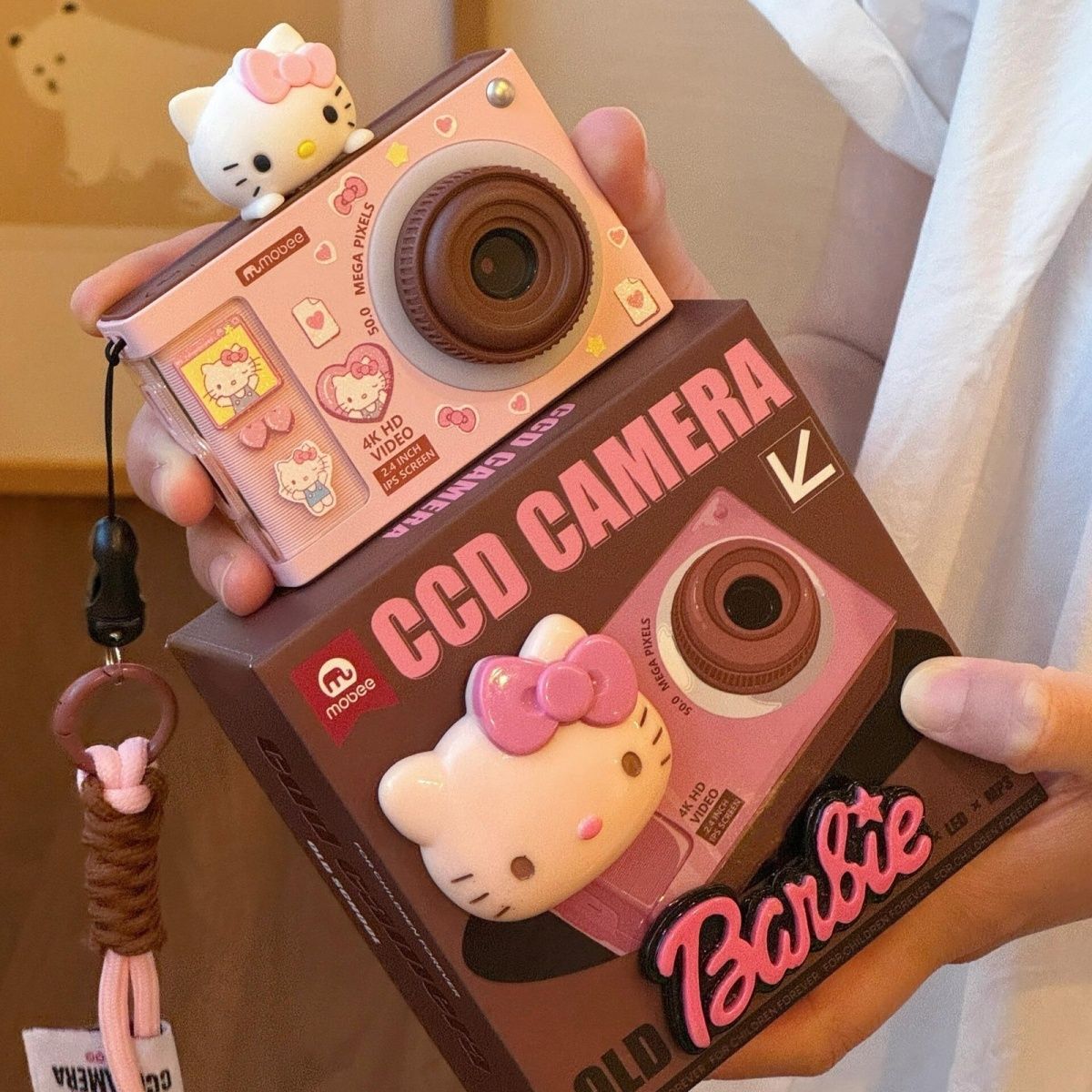 Mobee Retro Ccd Kidsren's Camera Kt Cat Cute Gift Student Dual Camera Campus Christmas Birthday Gift