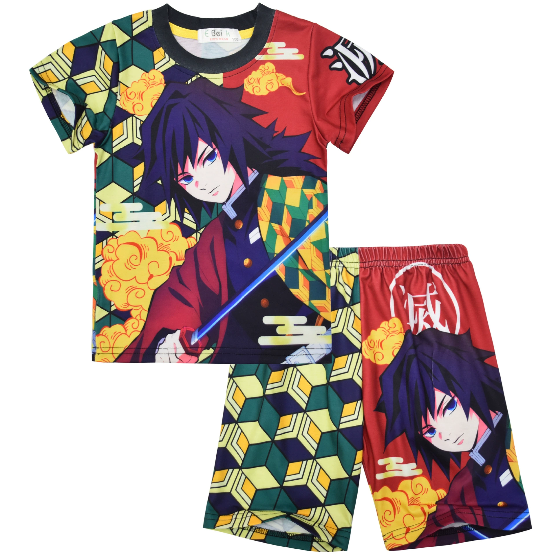 pajama bottoms Summer Baby Boy Clothing Set Children Pajamas Cartoon Demon Slayer Short Sleeve T Shirt+Shorts Sets Kids Girls Clothes satin pajamas