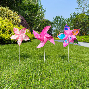 Sakura Windmill Outdoor Decoration Kindergarten Kidsren's Toys Atmosphere Photo New Wedding Road Guide Handheld Small Windmill