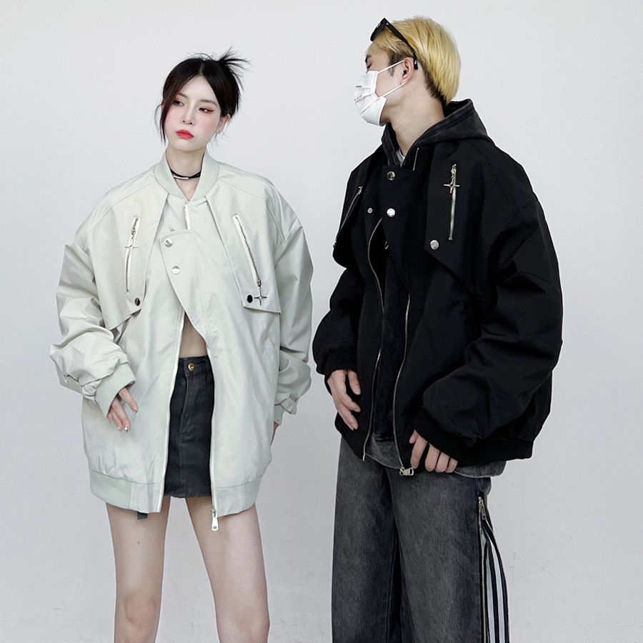 Uniforme de béisbol de diseño de nicho retro americano para mujer primavera y otoño nuevo estilo suelto calle alta vibe chaqueta de vuelo para hombre