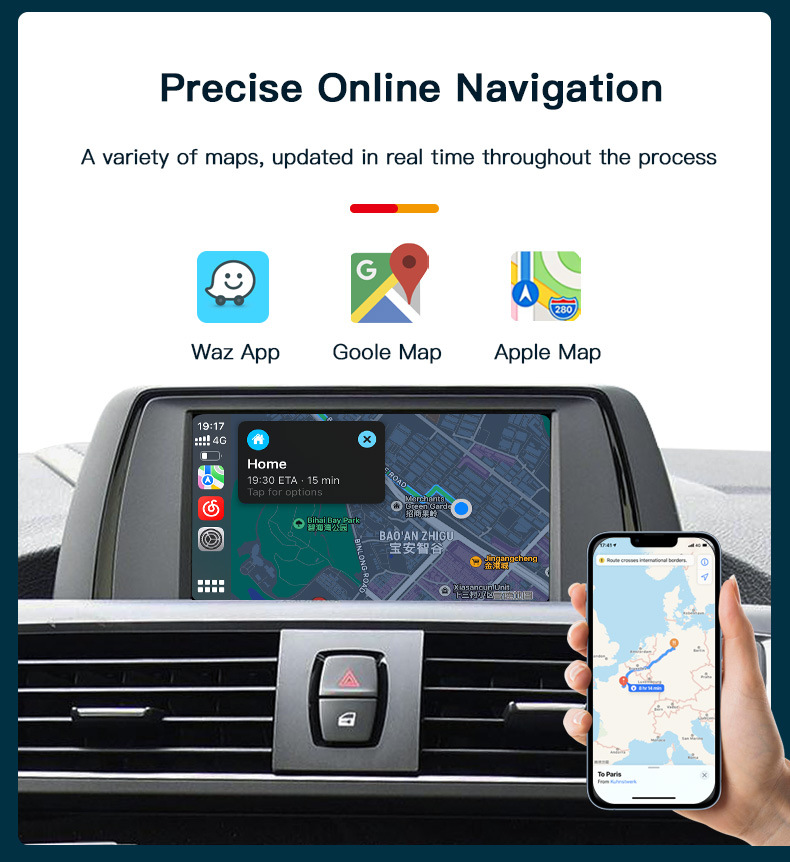 Suitable for Bmw Wireless Carplay Decoder, Huawei Hicar Box, Bmw Supports the Addition of Reversing Camera