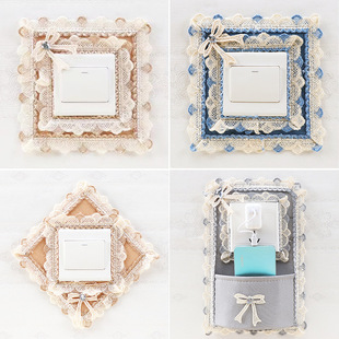 Switch Wall Sticker Lamp Socket Decorative Sticker Fabric Dustproof Universal Simple Lace Cover Protective Cover