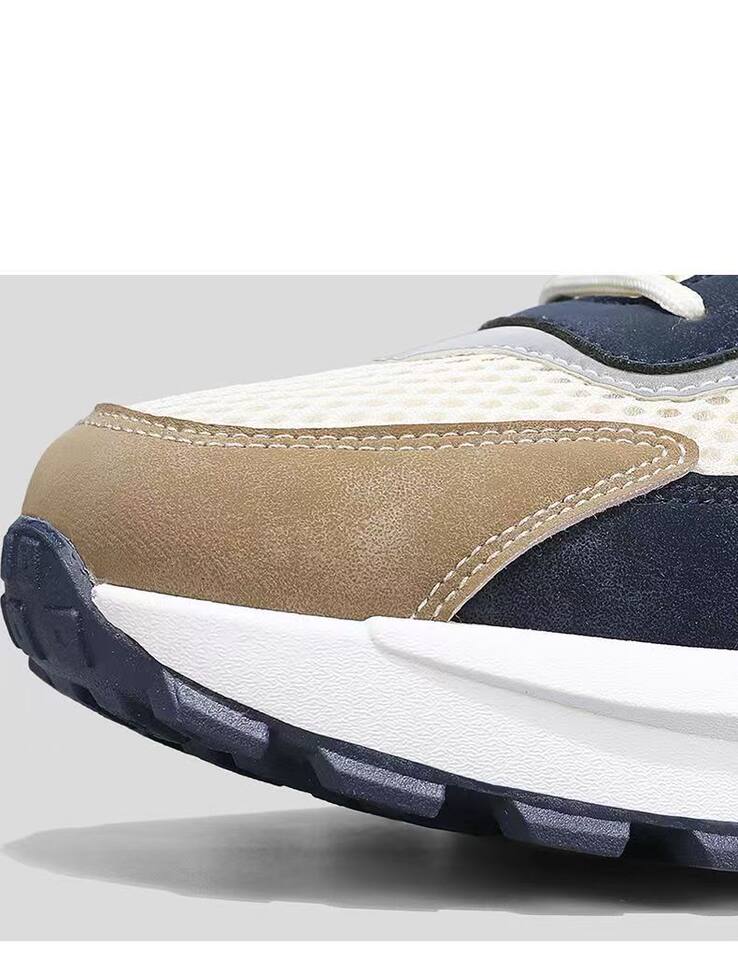 Giày thể thao nam lưới thoáng khí đế dày tăng chiều cao, giày sneaker thời trang đi làm — 3637 trắng xanh lam, 3637 đen xám chi tiết 7