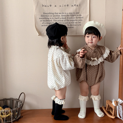 Baby girl socks, spring and autumn breathable high socks, newborn baby Korean mid-calf socks, lace princess socks