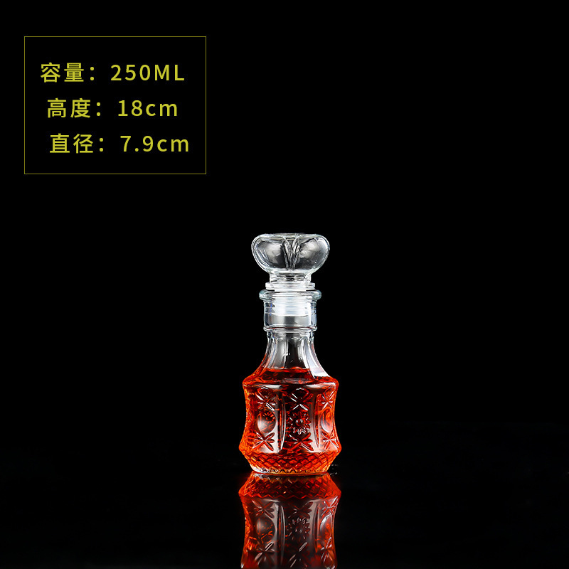 Botella de vino tinto, vidrio de diamante, botella de whisky en forma de tierra, botella vacía, divisor de vino, botella de vino cuadrada, decantador