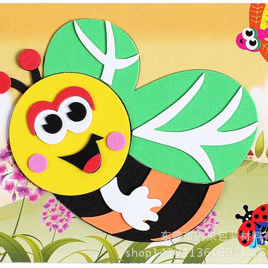 热销eva儿童立体贴纸 eva贴画 彩色eva手工大贴纸 带胶自粘