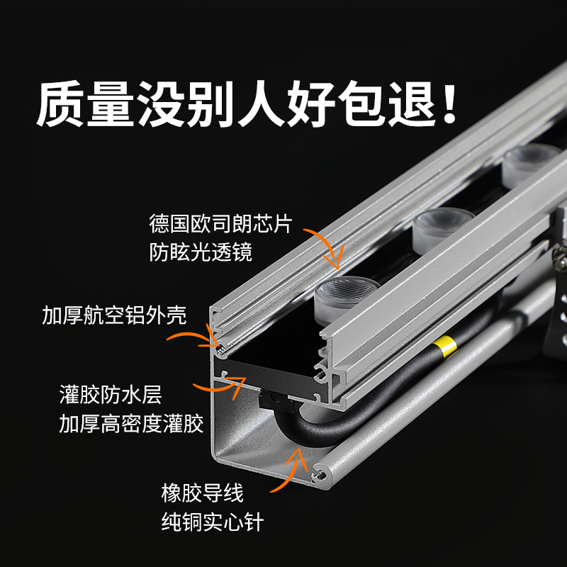 洗牆燈戶外防水工程led輪廓燈室外商場亮化rgb512外牆燈廠家批發