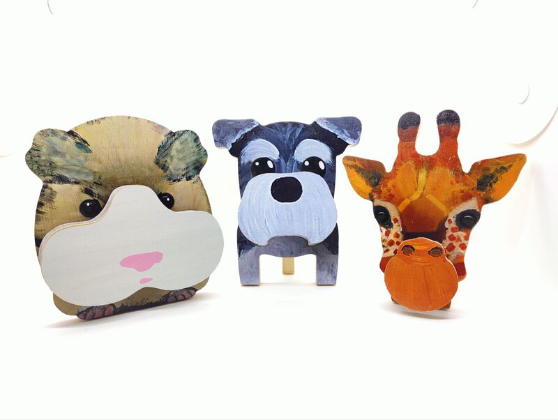 Creative Wooden Ornaments Animal Glasses Storage Ornaments Office Desktop Wooden Crafts Glasses Display Rack