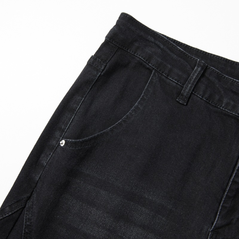 Men's Washed Patchwork Flared Jeans High Street Style New American Exclusive Vibe Denim_viptrois.com