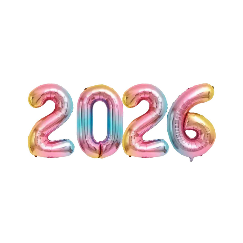 2026数字32寸数字气球套装马年跨年新年庆典晚会派对装饰铝膜气球|undefined