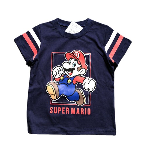 Daily single foreign trade cartoon animation kindergarten primary school student summer new style children's clothing short-sleeved T-shirt shirt program activity suit 