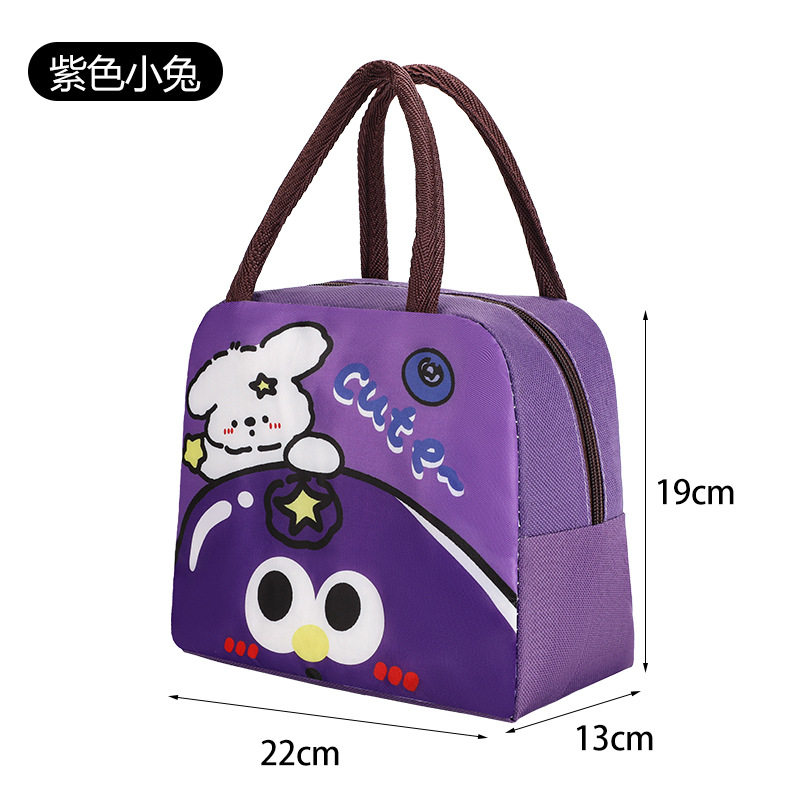 Bolsa para lonchera con aislamiento de papel de aluminio, bolsa de mano con dibujos animados, bolsa de almuerzo para el trabajo de estudiantes, bolsa de almuerzo con aislamiento para niños, bolsa bento.