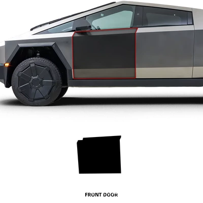 Special TPU Bright Black Car paint protective film - single-front-door-tpu-transparent-protective-film-tesla-cybertruck