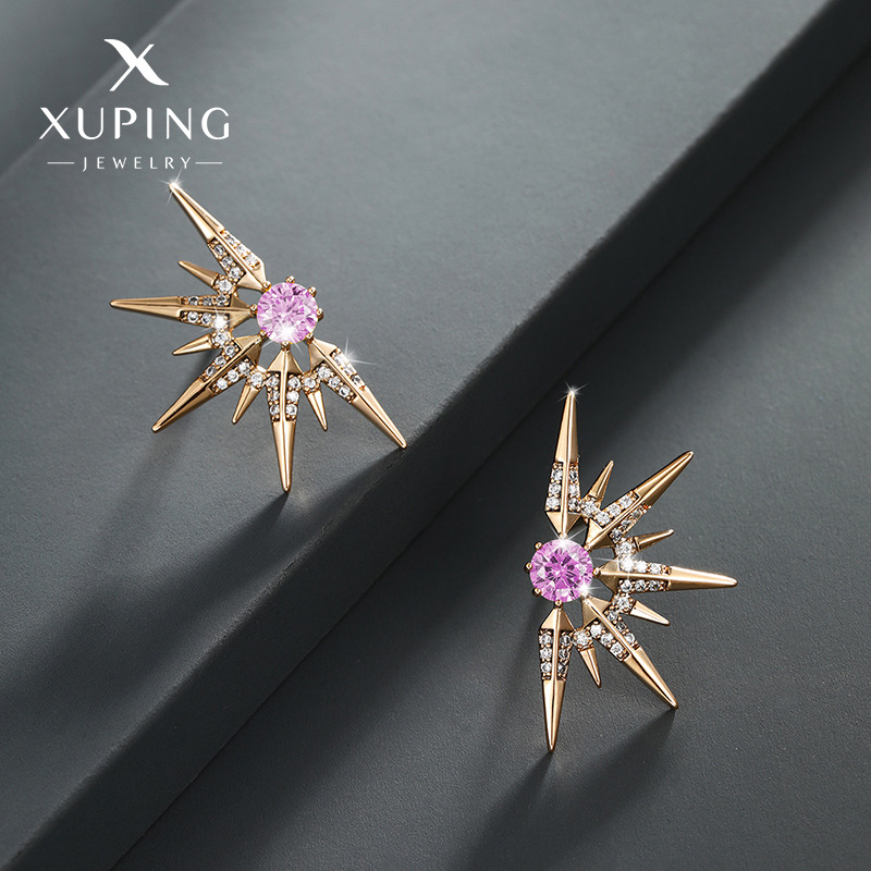 Joyería de Xupar con incrustaciones de circonio pendientes de las mujeres de alto grado simple luz de lujo temperamento pendientes de moda personalizada nicho pendientes mujeres