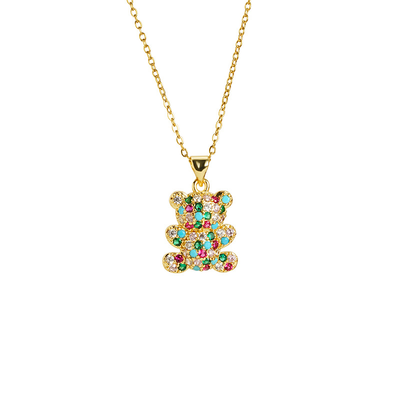 Transfronterizos Vietnam arenas collares de oro de estilo europeo y americano con diamantes osos pequeños set de pendientes femeninos no se desvanecen joyas