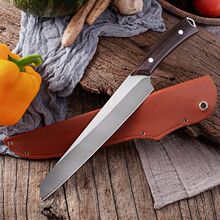 瓜果刀大号长款水果刀家用切西瓜不锈钢带鞘锋利加长木柄果刀